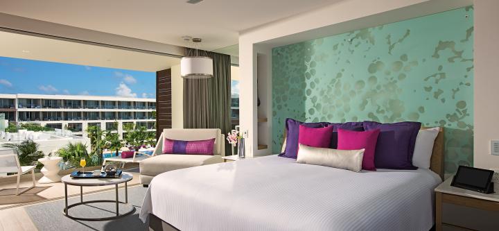 Breathless Riviera Cancun Accommodations - Xhale Club Junior Suite Swimout Tropical View
