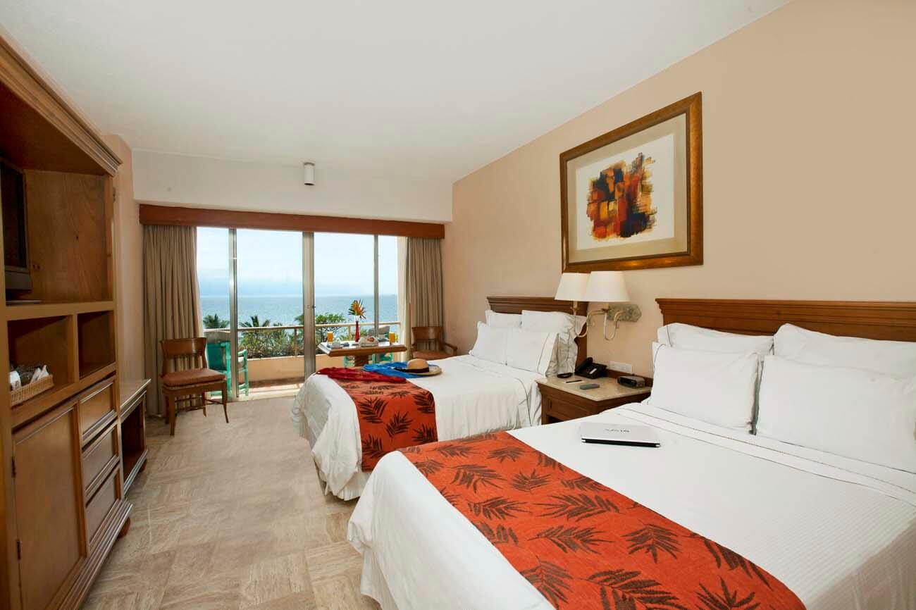Fiesta Americana Puerto Vallarta Resort Hotels Vacations Accommodations - Superior Room, 2 Double, Partial Ocean View
