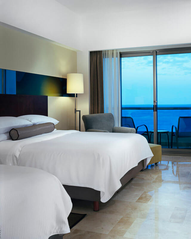 Live Aqua Cancun Resort Hotels Vacations Accommodations - Deluxe Room, 2 Double, Ocean Front with Balcony